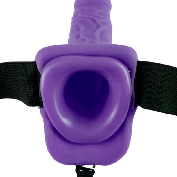 FETISH FANTASY SERIES - SERIES 7 HOLLOW STRAP-ON VIBRATING WITH BALLS 17.8CM PURPLE 4